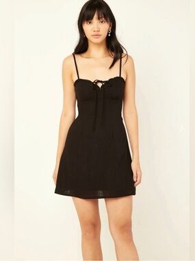 EUC Reformation Tie Front Mini Linen Dress 8